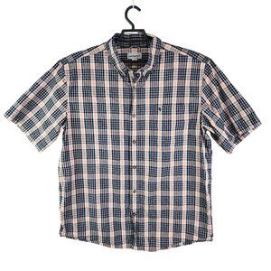 Men's Carhartt Relaxed Fit Shirt Plaid Button-Down Short Sleeve Size XL